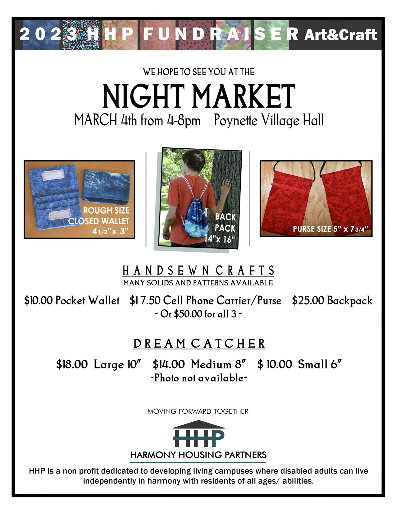 WE HOPE TO SEE YOU AT THE NIGHT MARKET MARCH 4th from 4-8pm Poynette Village Hall